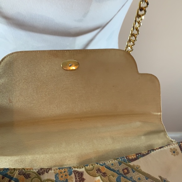 Morris Moskowitz Vintage Leather Paisley Print Shoulder Bag - Picture 8 of 16